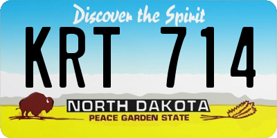 ND license plate KRT714