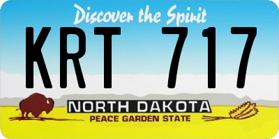 ND license plate KRT717
