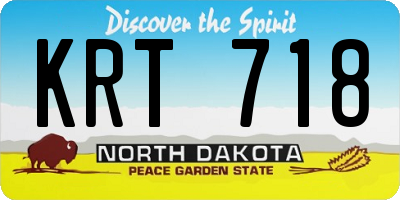 ND license plate KRT718