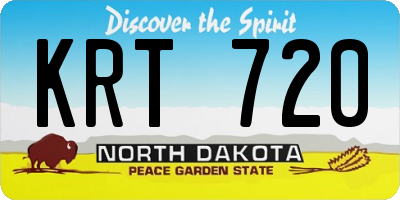 ND license plate KRT720