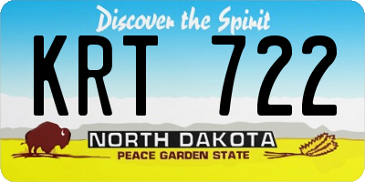 ND license plate KRT722