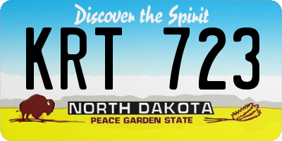 ND license plate KRT723