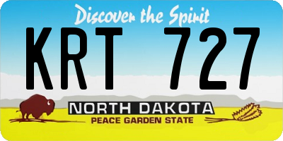 ND license plate KRT727