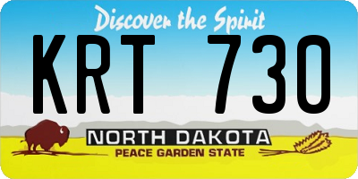 ND license plate KRT730