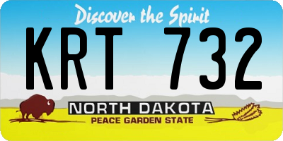 ND license plate KRT732