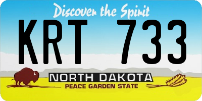 ND license plate KRT733