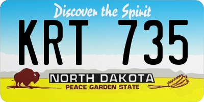 ND license plate KRT735