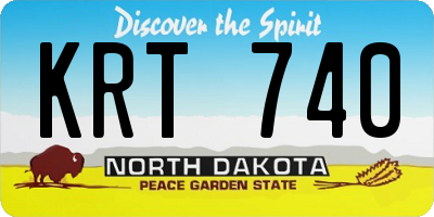 ND license plate KRT740