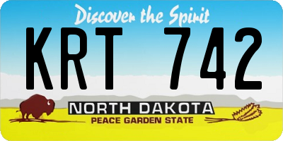 ND license plate KRT742