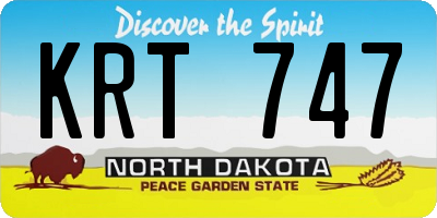 ND license plate KRT747