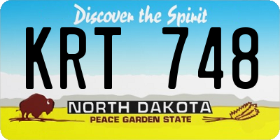 ND license plate KRT748