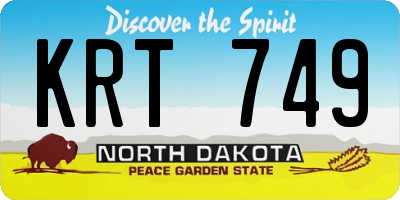 ND license plate KRT749