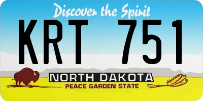 ND license plate KRT751