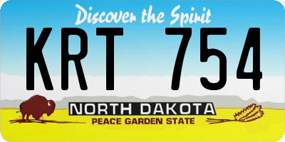ND license plate KRT754