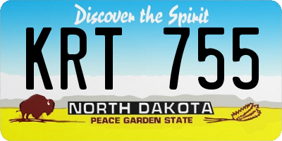 ND license plate KRT755