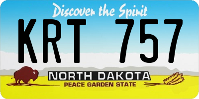 ND license plate KRT757