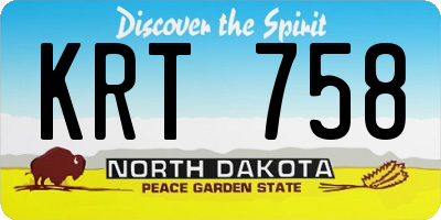 ND license plate KRT758