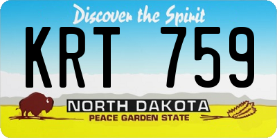 ND license plate KRT759