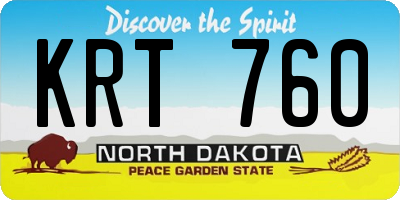 ND license plate KRT760