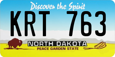 ND license plate KRT763