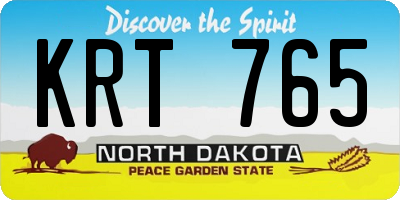 ND license plate KRT765