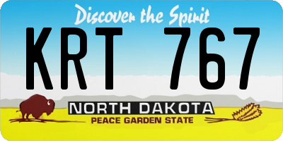ND license plate KRT767