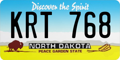ND license plate KRT768