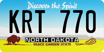 ND license plate KRT770
