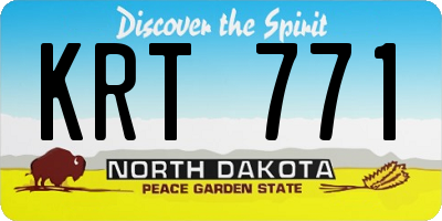 ND license plate KRT771