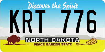 ND license plate KRT776