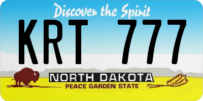 ND license plate KRT777