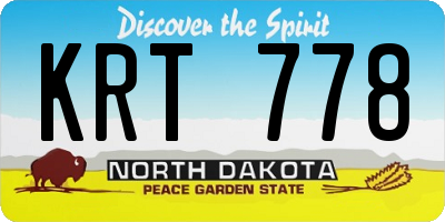 ND license plate KRT778