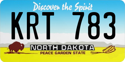 ND license plate KRT783