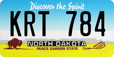 ND license plate KRT784