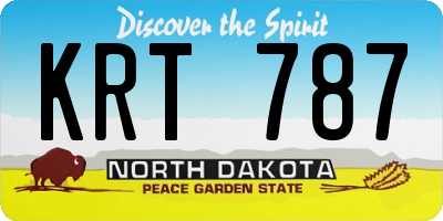 ND license plate KRT787