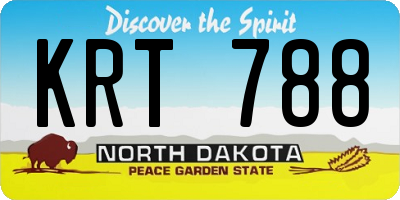 ND license plate KRT788