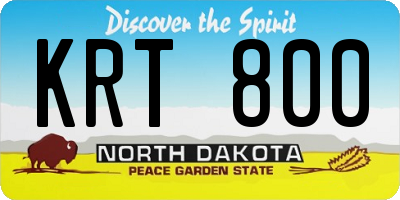 ND license plate KRT800