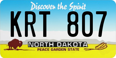 ND license plate KRT807