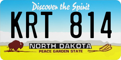 ND license plate KRT814