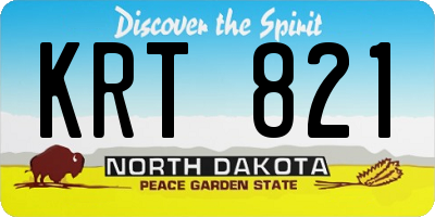 ND license plate KRT821
