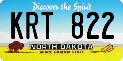 ND license plate KRT822