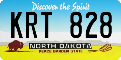 ND license plate KRT828