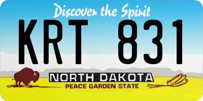 ND license plate KRT831