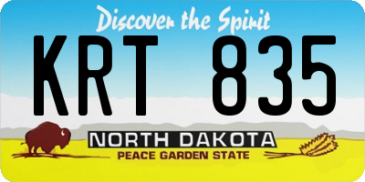 ND license plate KRT835