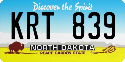 ND license plate KRT839