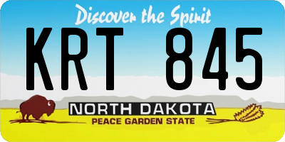 ND license plate KRT845