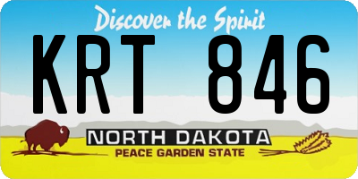 ND license plate KRT846