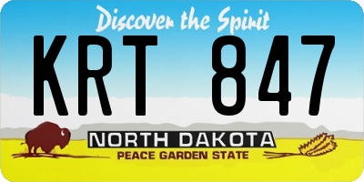 ND license plate KRT847