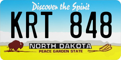 ND license plate KRT848