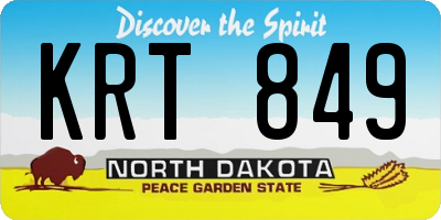 ND license plate KRT849
